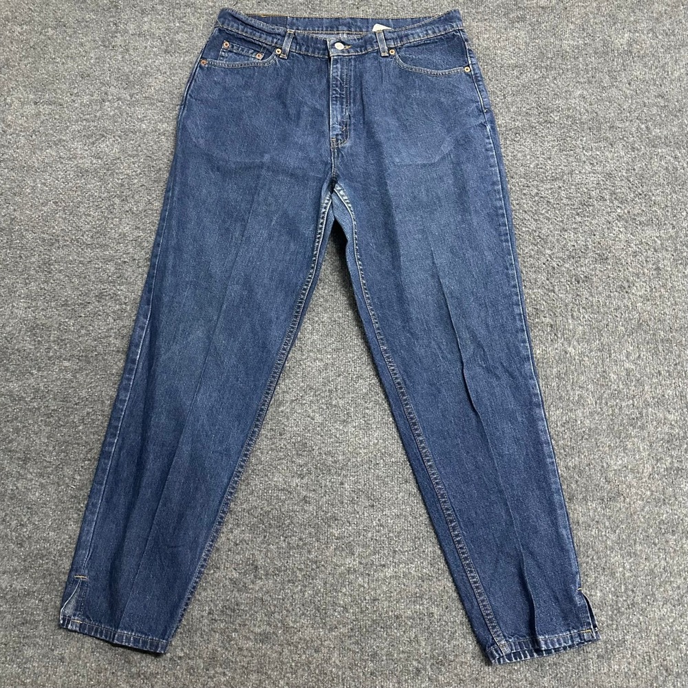 Levi's Jeans Womens Size 14 Blue High Waisted Tapered USA Made Denim Ankle Slit